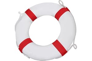 Oreilet Safety Life Preserver Ring, Foldable Portable Swim Foam Buoy with Floating Lifesaving Rope, Pool Safety Throw Rings f