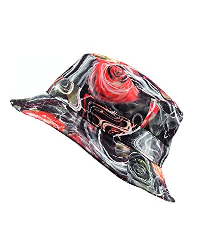 NYFASHION101 Fashionable Unisex Satin Lined Printed Pattern Cotton Bucket Hat