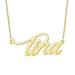 BYBWBL Tina Name Pendant Necklace 18k Gold Plated