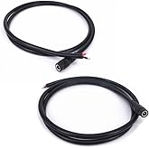2pcs 3.28FT DC Power Pigtails Cable DC 5.5MM x 2.1MM Female Plug to Bare Wire Open End Power Wire Supply Repair Cable, Barrel Connector Pigtail for CCTV Security Camera LED Strip Light 5V-24V Adapter