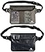 Premium Waterproof Pouch Set with Waist / Shoulder Strap - Best Way to Keep Your Phone and Valuables Dry and Safe - Perfect for Boating Swimming Snorkeling Kayaking Beach Water Parks (Black and Gray)