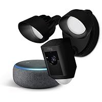 Ring Floodlight Camera (Black) with Echo Dot (Charcoal)