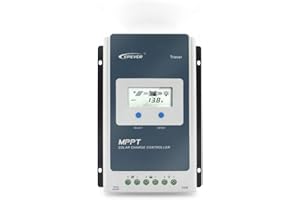 EPEVER 30A MPPT Solar Charge Controller 12/24V DC Automatically Identifying System Voltage Common Negative Grounding Compitable with Lead-Acid and Lithium Batteries