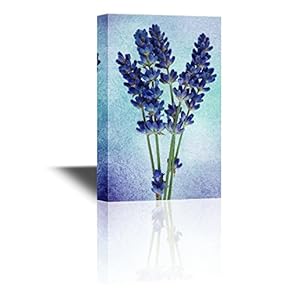 Canvas Wall Art - Purple Lavender Flowers on Vintage Background - Gallery Wrap Modern Home Art | Ready to Hang - 12x18 inches
