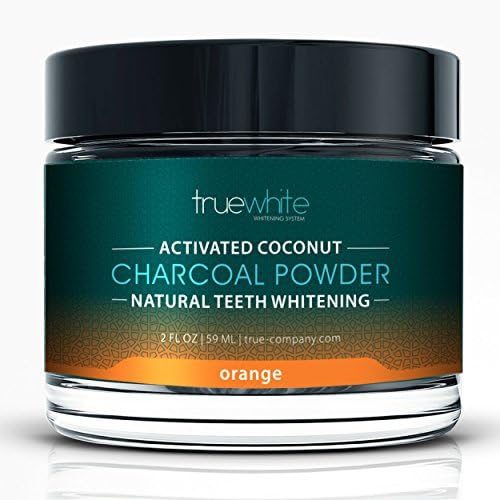 Teeth Whitening Natural Activated Charcoal Powder by truewhite - Perfect Teeth Whitener with Pure Charcoal Powder with Coconut - 02 FL Oz (Orange, 1 Pack)
