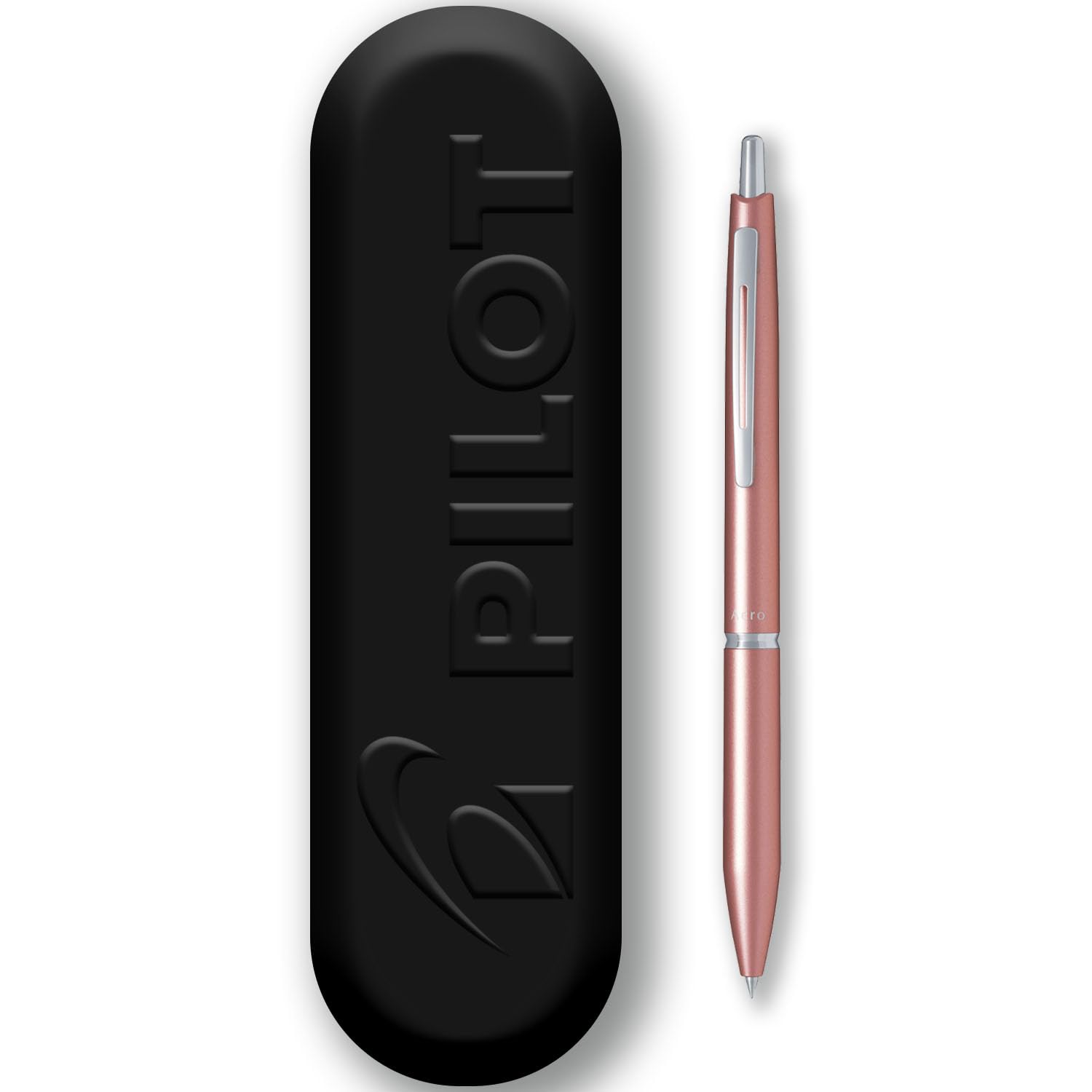 PILOT Acro 1000 Ballpoint Pen - Smooth Ink for Writing Fluidity - Refillable & Retractable - Black Ink - Medium Tip - In Metal Gift Tin (Champagne Gold)