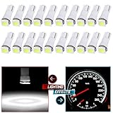 CCIYU 20x Car T5 5050 1SMD Wedge Xenon White LED Light Bulbs 74 17 18 37 70 73 2721 For side markers, running lights, corner bumper lights, license plate lights, instrument cluster