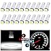 CCIYU 20x Car T5 5050 1SMD Wedge Xenon White LED Light Bulbs 74 17 18 37 70 73 2721 For side markers, running lights, corner bumper lights, license plate lights, instrument cluster