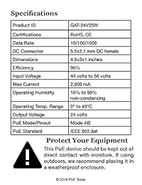 Conversor de PoE Gigabit de 2,0 a 24 V para dispositivos de Ubiquiti, MikroTik y más. Mezcla y combina dispositivos PoE.