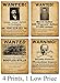 Bootleggers Wanted Posters Art Prints - Set of Four Antique Photos (8x10) Unframed- Prohibition Decor and Speakeasy Art with Popcorn Sutton, Home Bar, Poker Room, Gameroom, Mancave Art Moonshine Décor