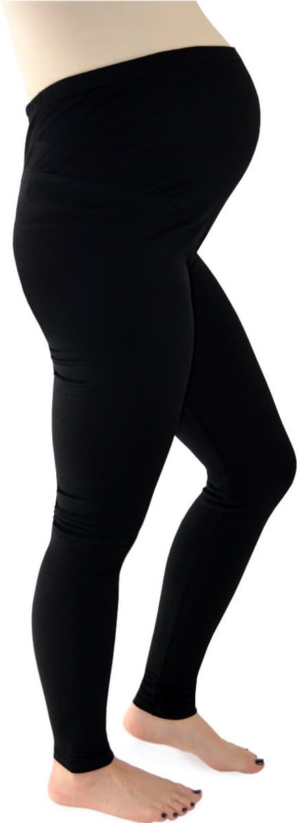 Soft Stretch Cotton Maternity Leggings with Bump Panel - Leg 33" Long WL