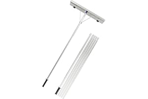 Leefasy Roof Snow Rake, Snow Cleaning Roof Rake, Aluminum Alloy Telescopic Adjustable for Drip, Wet Leaves, Driveway - 25.4mm