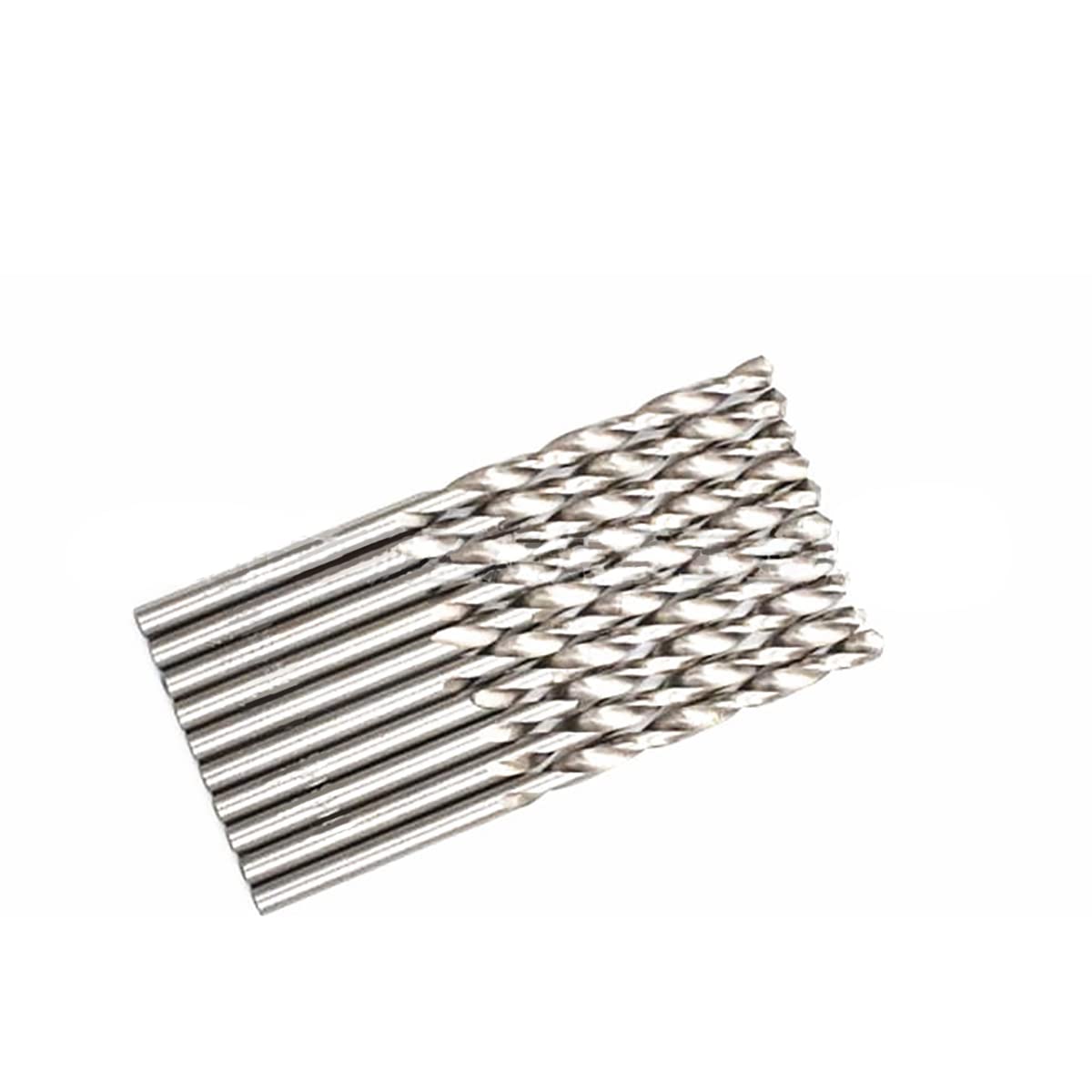 Unifizz White Steel Straight Shank Twist Drill Bit 0.8mm Shank Diameter Twist Drill Bit Suitable for Plastic, Wood, Twist Drill Bit, Silver 10 PCS