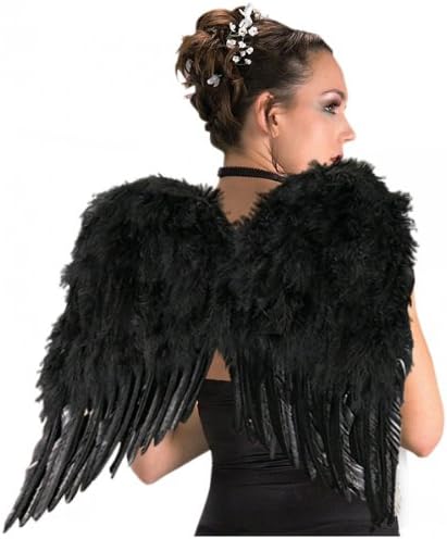 Deluxe Black Feather Wings Costume Accessory