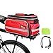 Arltb Bike Rear Bag (3 Colors) 20-35L Waterproof Bicycle Trunk Bag with Rain Cover Shoulder Strap Bike Pannier Tail Back Seat Bag Package Handbag Bike Accessories for Road Bikes Mountain (Red-) primary