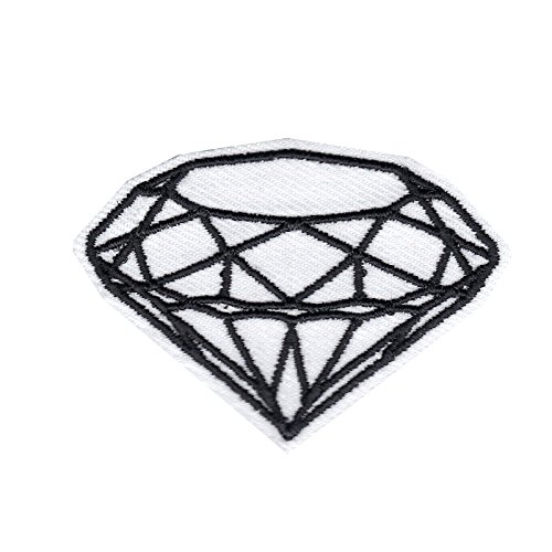 White Diamond DIY Iron On Embroidered Applique Patch