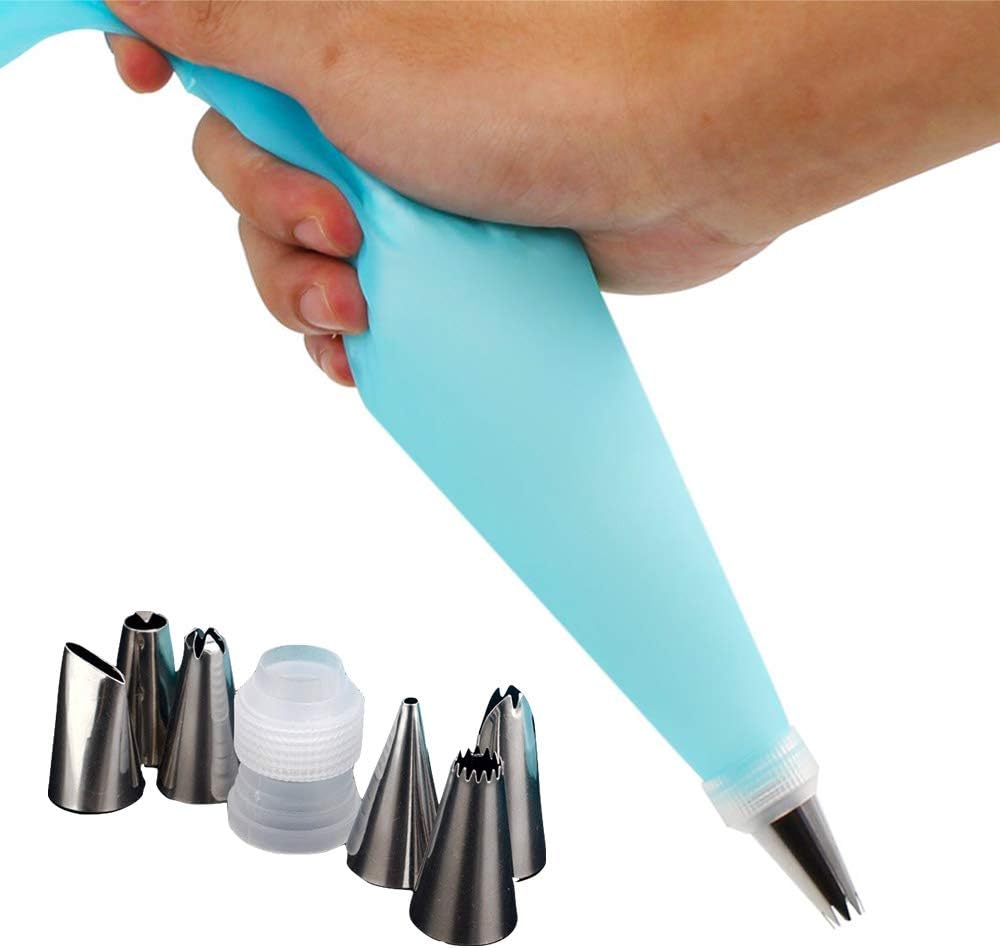 Reusable Piping Bags and Nozzles for Cupcakes,Icing Bags and Nozzles