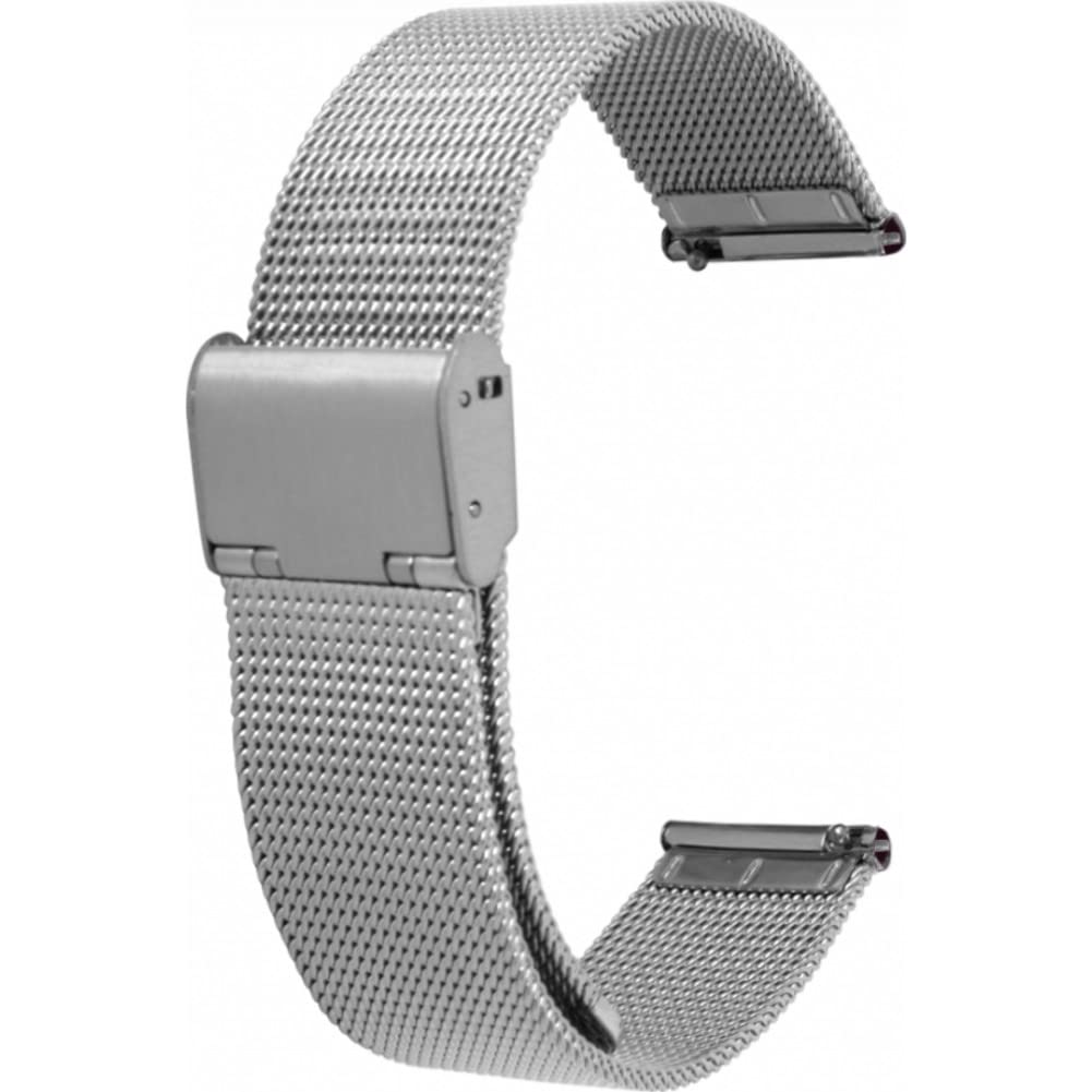 Toff London Ladies Silver Mesh Watch Strap, Quick Release with Silver Metal Clasp, Band Width 18mm