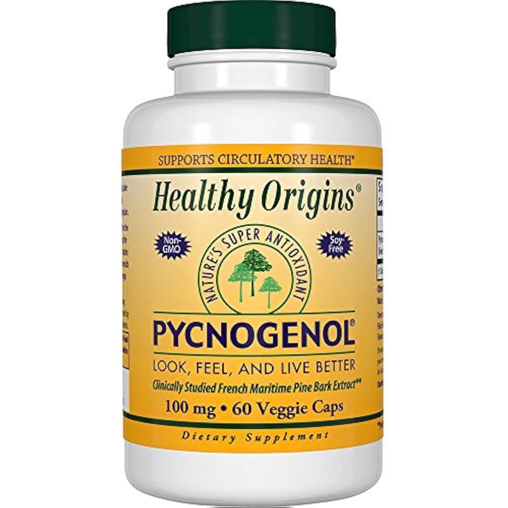Healthy Origins Pycnogenol Pine Bark Extract 100 mg Antioxidant For
