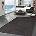 Ottomanson Shaggy Carpet for Bedroom, Living Room, 7 ft 10 in x 9 ft 10 in, Solid Charcoal
