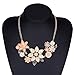iWenSheng Peach Pink Choker Necklace Fashion Flower Bubble Bib Chain Statement Necklaces for Women