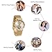 Women Mesh Watch Gold Analog Quartz Movement Simple Design Dress Watch Thin Case Stainless Steel Strap Waterproof Magnetic Ladies Luxury Wrist Watch (Gold)