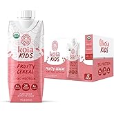 Koia Kids Plant Based Protein Shake, Fruity Cereal, Ready to Drink, 9g Protein, 4g Low Sugar, 4g Fiber, 21 Vitamins & Minerals, Dairy-Free, Allergen-Free, Organic, Non-GMO, 8 Fl Oz (Pack of 12)