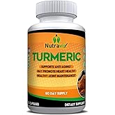 Turmeric Curcumin Supplement with BioPerine, 600mg, 60 Veggie – Non-GMO Capsules, Joint Support Made in USA