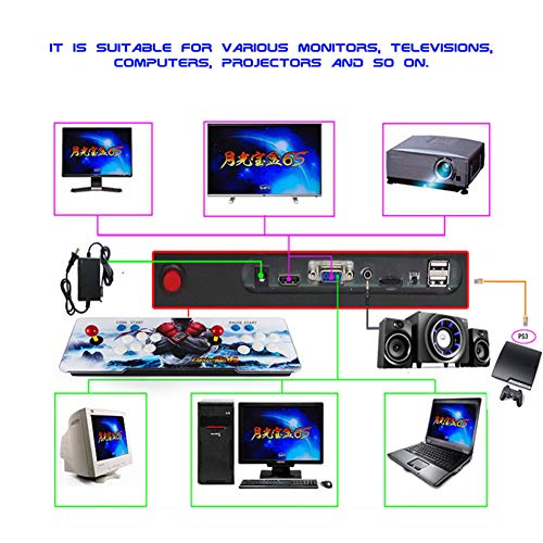 Barbella 1500 Classic Pandora Box 6s Arcade Console 1280x720 Full HD Video Game Console with HDMI VGA USB for TV PC Retro Arcade Gaming Console[US Warehouse Delivery] - Thumbnail 2