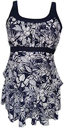 Kindstore Sexy Floral Swimsuit Skirt Large Size Swimsuit Swimwear Simming Costume For Plump Women (58)