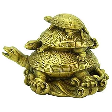 Sethi Traders Three Tiered Tortoises for Health Wealth and Luck Showpiece in Resin Material