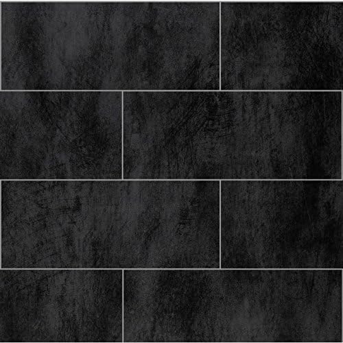 Dumalock 2 tile Stone Dark Concrete Bathroom Cladding 120cm x 25cm (8 pieces)