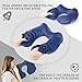 Jerrybox Fastest Inflatable Neck Pillow with 2 Airbags, Travel Neck Support Pillow for Airplanes, Soft Portable Flight Pillow with Packsack (Bone Shaped, Blue)