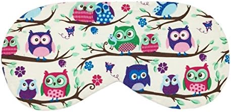 Sleeping Sheep (Lovely Owls) Cute Sleep Mask Comfortable Face Blindfold Soft Eye Masks with Satin for Sleeping, Travel, Shift Work, Naps, Night Blindfold Eyeshade for Men, Women or Kids