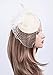 Cizoe Fascinators Hats 20s 50s Hat Pillbox Hat Cocktail Tea Party Headwear with Veil for Girls and Women(B-beige)