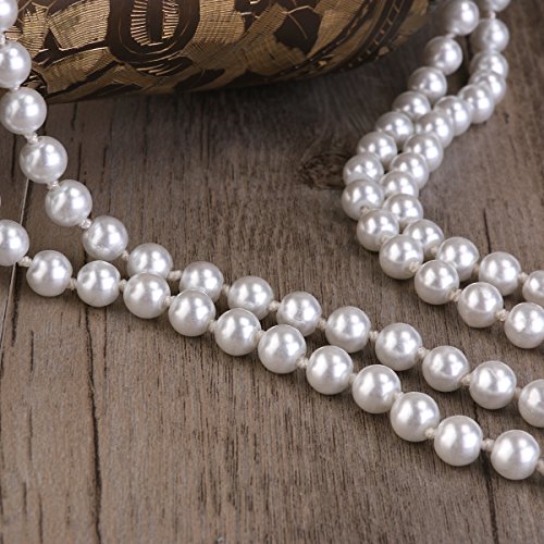 Tinksky Fake Pearls Necklace Tinksky Retro Pearls Long Necklace Chain for Party Favors Costume Necklace, Mother's Day gift for women girls