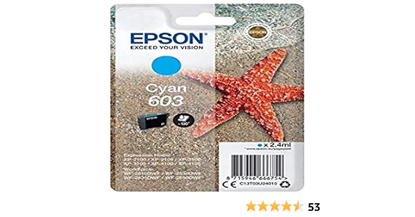 Epson Cartucho de Tinta Cian 603 : Amazon.es: Informática