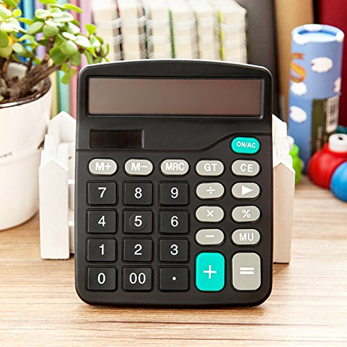 Everplus-Calculator-Electronic-Desktop-with-12-Digit-Large-Solar-Battery-Lcd-Display-Office-Black