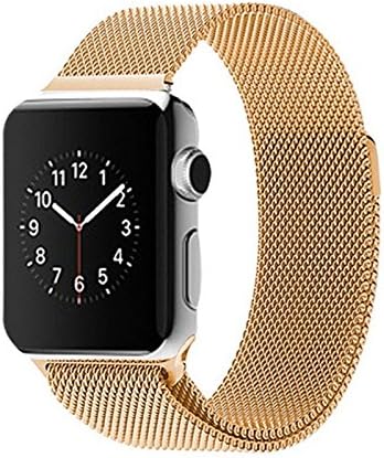 Touch Rage, Milanese Loop, Apple Watch Band, Stainless Steel Mesh Strap, Magnetic Closure Clasp, Premium Band for Series 1 and Series 2 Apple Watch, 38mm, Gold