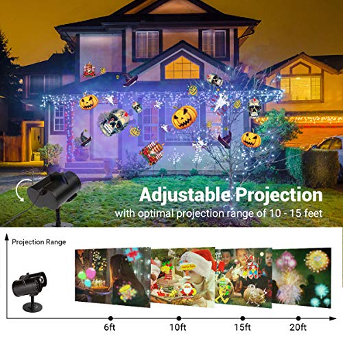 Ocean Wave Christmas Projector Lights, Dr. Prepare Remote Control 2-in-1 Ripple Light with 10 Slides Patterns, Indoor Outdoor Holiday Decorations IPX65 Waterproof for Party, Christmas, Halloween