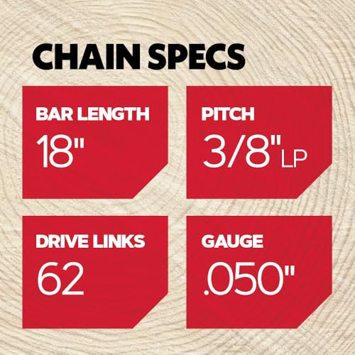 Oregon S62x3 3-Pack AdvanceCut Chainsaw Chains for 18-Inch Bar - 62 Drive Links – Low-Kickback, Fits Husqvarna, Echo, Poulan, Craftsman and more