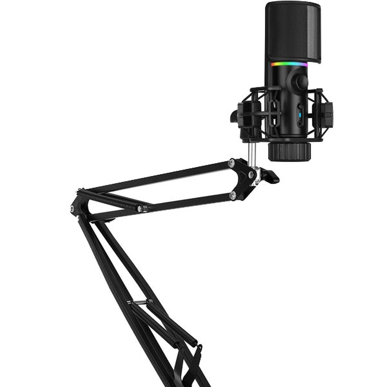 Streamplify MIC ARM Microphone with Cardioid Pickup Pattern, Pop Filter, Two Audio Modes, Adjustable Arm Mount, and RGB Lighting
