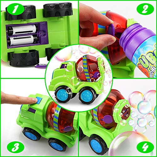 Bubble Machine, Tencoz Bubble Maker Blower with Bubble Solution Automatic Bubble Blowing Toys for Kids Parties Bath Wedding Indoor Outdoor Activities(Car) - Thumbnail 2