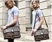 Crazy-Horse Leather Briefcase Handbag Messenger Bag Travelling Shoulder Bag Satchel Bag Fit 15