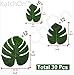 Artificial Monstera Leaf Jungle Leaves Party Decorations- Pack of 30 | Tropical Leaves Party Decorations | Palm Leaves Decorations | Luau Safari Leaves | Jungle Theme, Dinosaur Theme Party Supplies
