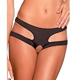 iEFiEL Lencería Mujer Ropa Interior Femenina Braguitas Bragas Llamativa con Abertura en Las Entrepiernas Varios Colores Negro M