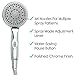 Vive Hand Held Shower Head with Long Hose - Detachable 2 in 1 Universal High Pressure Handheld Adapter - Chrome Finish with Large Waterfall Rainfall (‎Chrome)