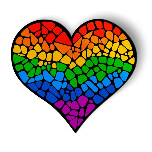AK Wall Art Mosaic Rainbow Heart Gay Pride Car Fridge Magnet Choice Size Standard: 5.5" x 5"