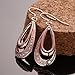 Women Rose Gold Plated Oval Dangle Earring Zircon Elegant Hook Eardrop
