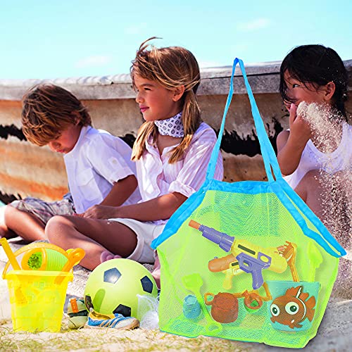 REEMTOO Large Mesh Beach Bag, Beach Toy Bag, Mesh Bag for Beach Toys